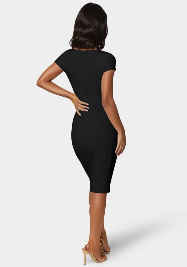 Short Sleeve Midi T-Shirt Ribbed Dress